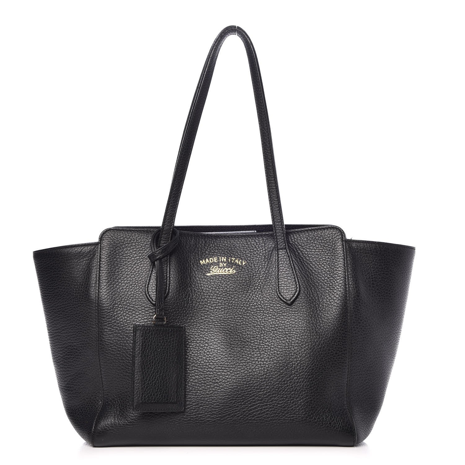 Gucci Pebbled Calfskin Small Swing Tote Black 1 of 14