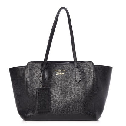 Gucci Pebbled Calfskin Small Swing Tote Black 1 of 14