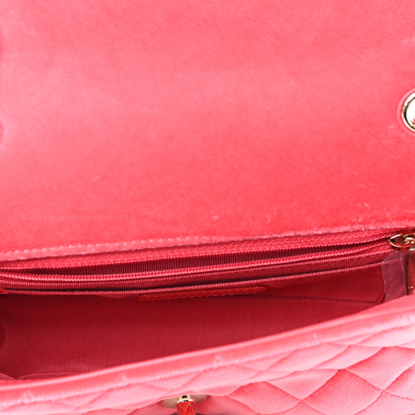 Velvet Quilted Mini Rectangular Pearl Crush Flap Coral