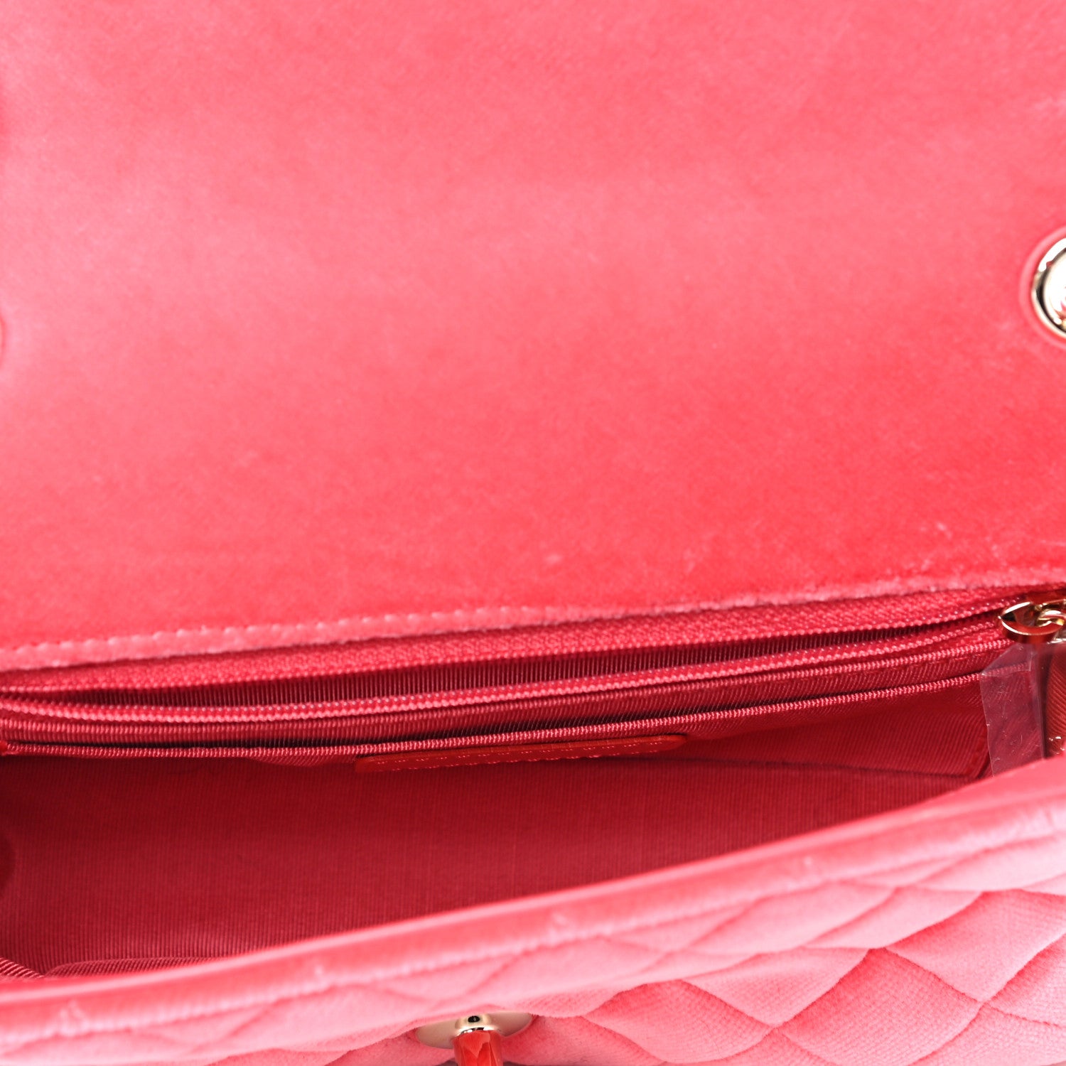Chanel Velvet Quilted Mini Rectangular Pearl Crush Flap Coral 5 of 10
