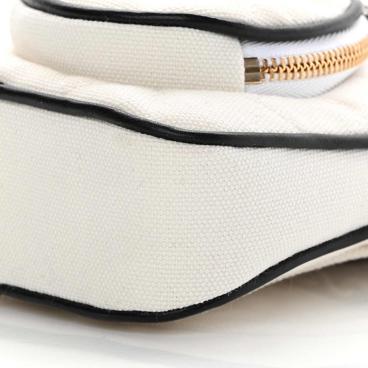 Canvas Calfskin Tennis Racket Mini Bag White Black