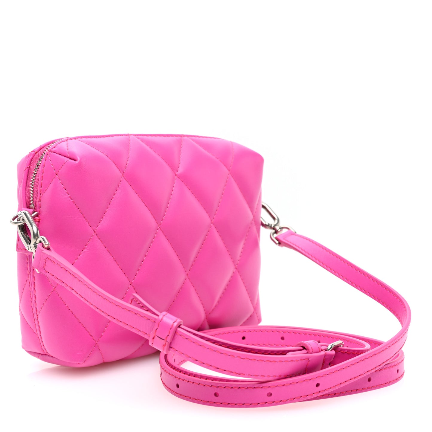 Nappa Calfskin Quilted XS Touch B Camera Shoulder Bag Fuchsia