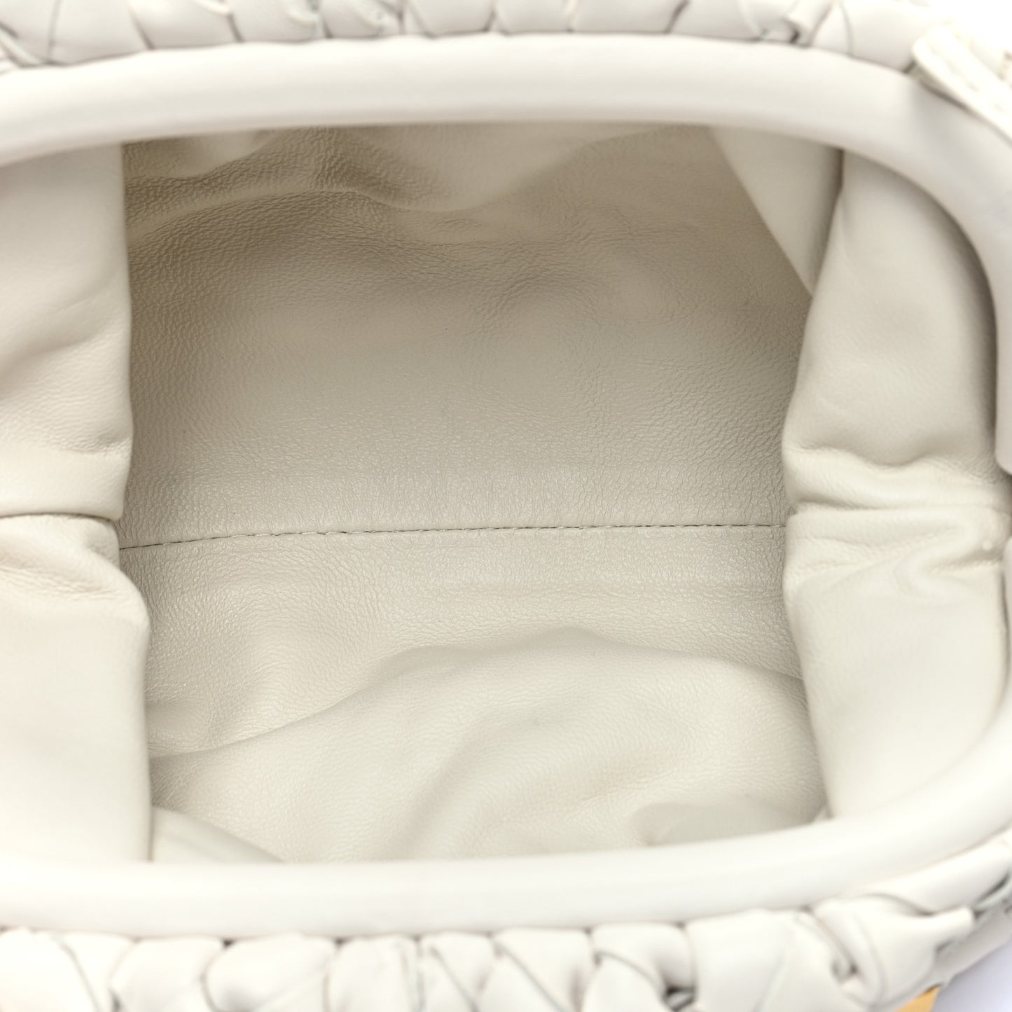 Nappa Intrecciato Studded The Mini Pouch Chalk