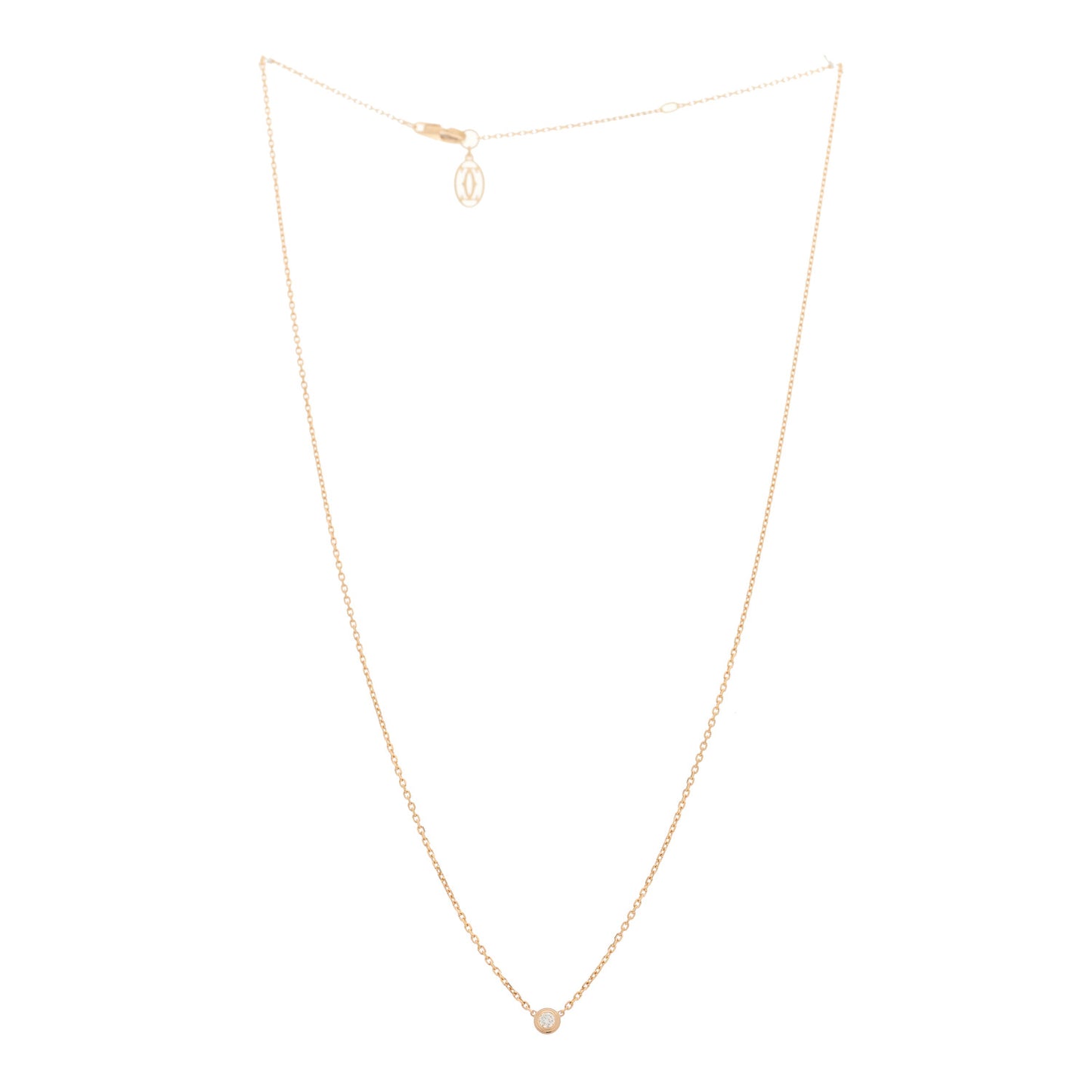 18K Pink Gold Diamond XS D'Amour Pendant Necklace