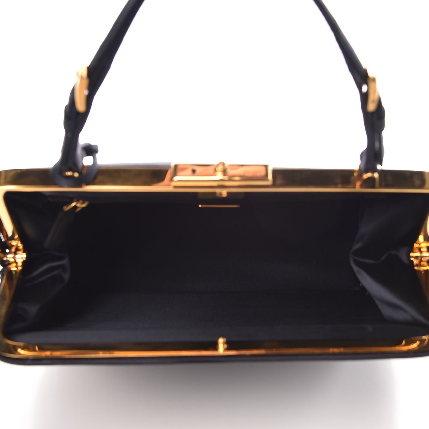 Satin Framed Bag Blue