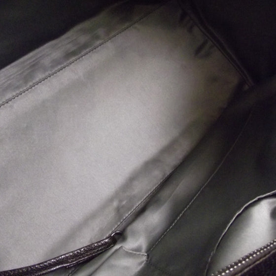 Glazed Caviar Pocket In The City Tote Dark Brown