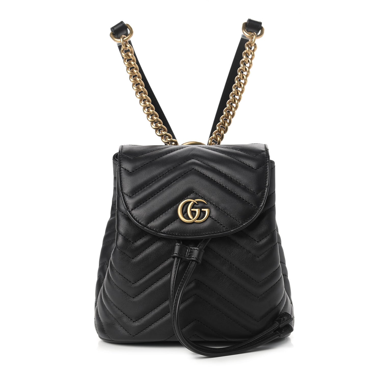 Calfskin Matelasse GG Marmont Flap Backpack Black