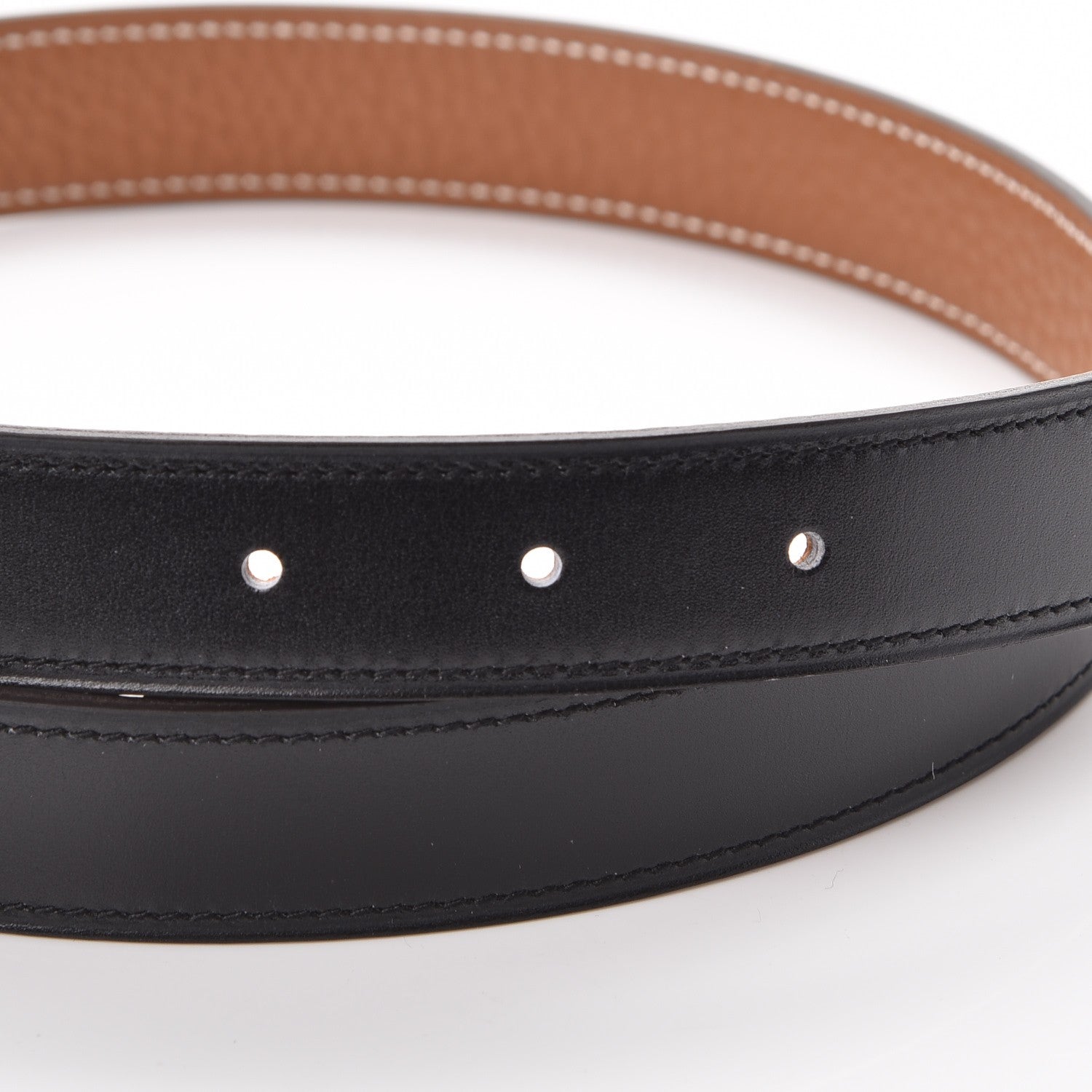 Hermes Box Togo 24mm Belt Strap 75 Black Gold 3 of 6