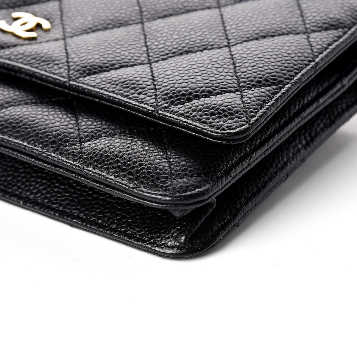 Caviar Quilted Wallet On Chain WOC Black