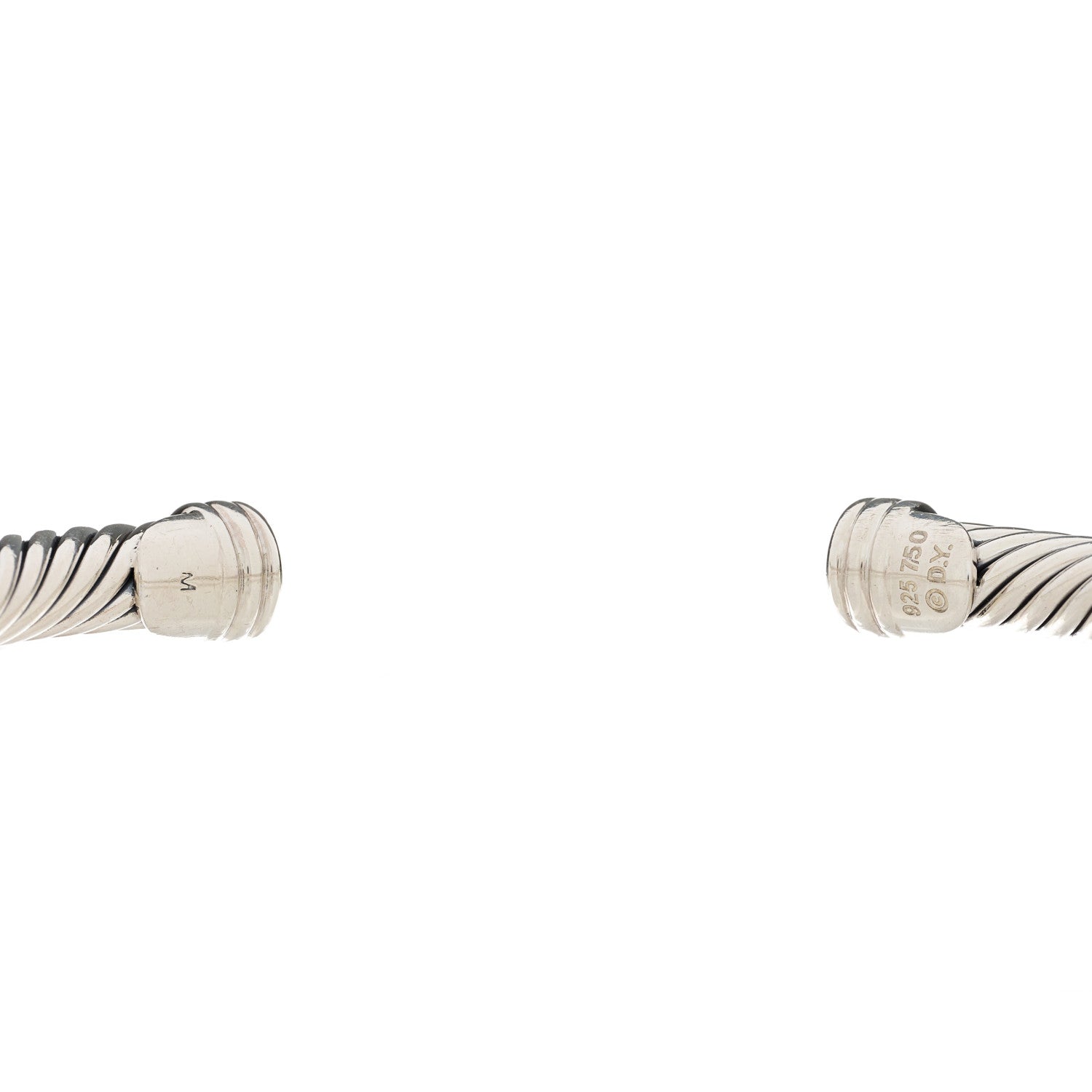 David Yurman Sterling Silver 18K Rose Gold Pink Sapphire 5mm Cable Classics Single Station Bracelet 4 of 4
