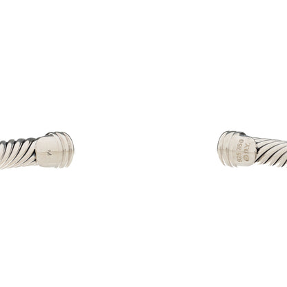 David Yurman Sterling Silver 18K Rose Gold Pink Sapphire 5mm Cable Classics Single Station Bracelet 4 of 4