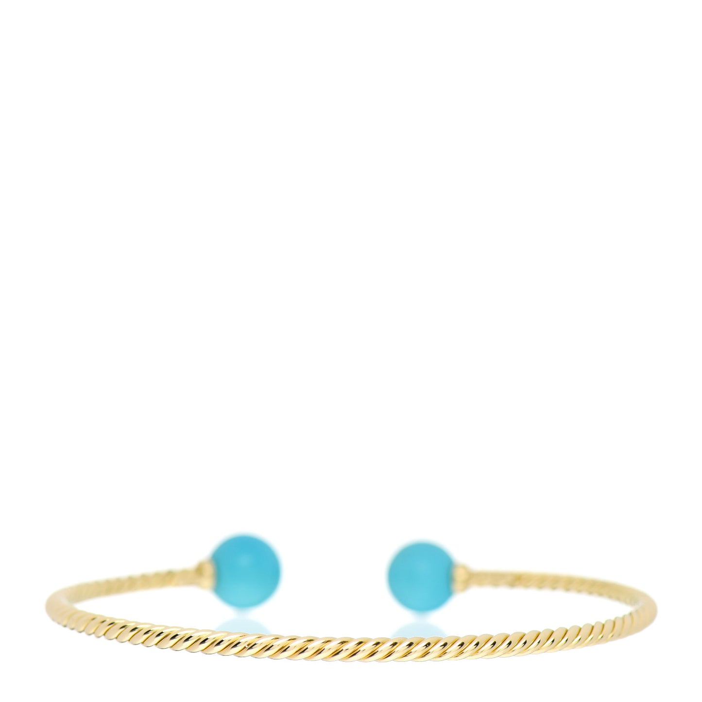 18K Yellow Gold Turquoise 8.5mm Solari Bead Bracelet