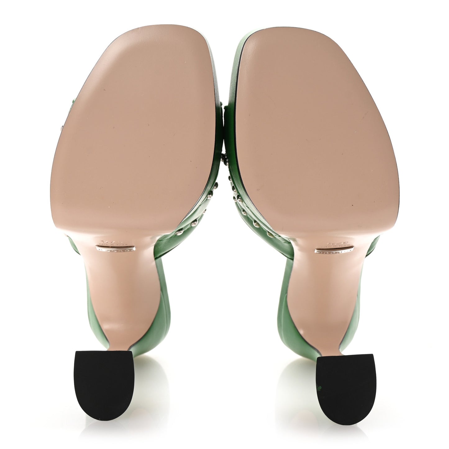 Calfskin Embellished Claire Mules 37.5 Spring Green