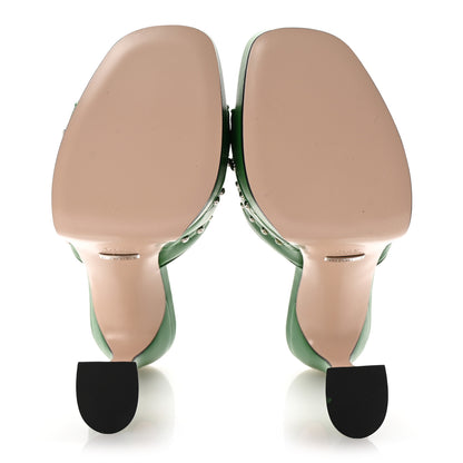 Gucci Calfskin Embellished Claire Mules 37.5 Spring Green 6 of 10