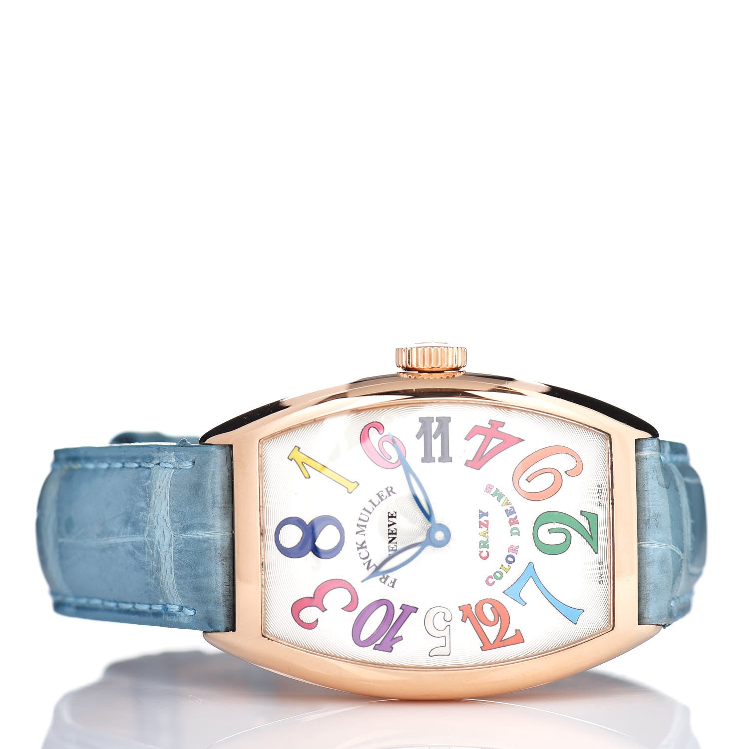 Franck Muller 18K Rose Gold Alligator 32mm Crazy Hours Color Dreams Automatic Watch 5850CHCOLDRM 3 of 5