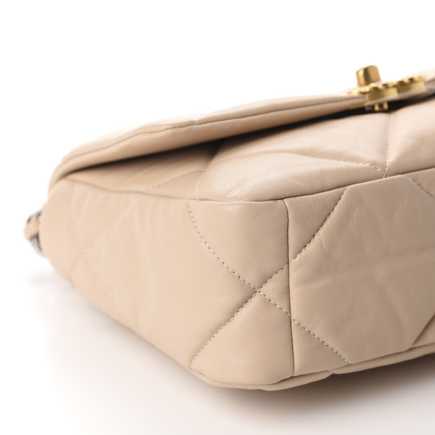 Chanel Lambskin Quilted Medium 19 Flap Beige 6 of 10