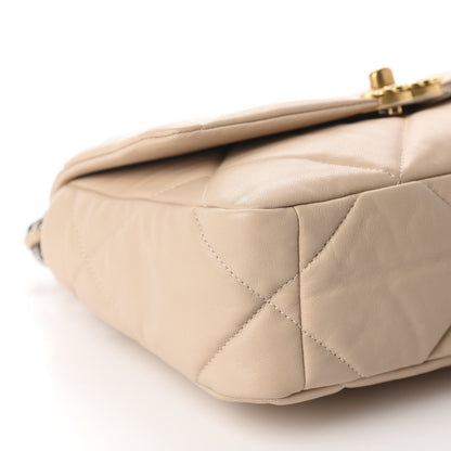 Chanel Lambskin Quilted Medium 19 Flap Beige 6 of 10