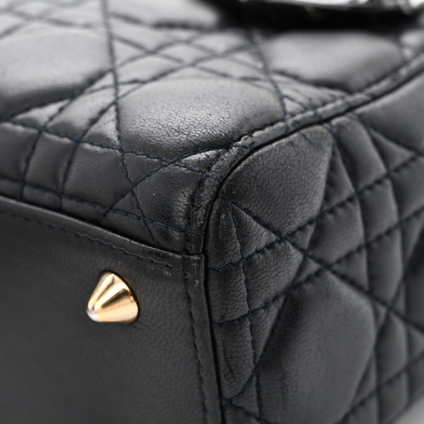 Lambskin Cannage Small Lucky Badges My Lady Dior Black