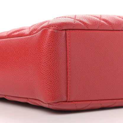 Chanel Caviar Quilted Petit Shopping Tote PST Red 8 of 10