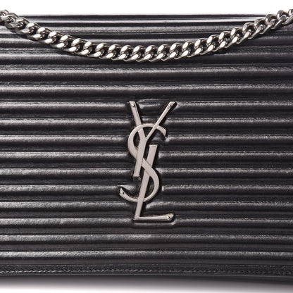 Saint Laurent Ribbed Calfskin Opium Monogram Chain Wallet Black 16 of 17