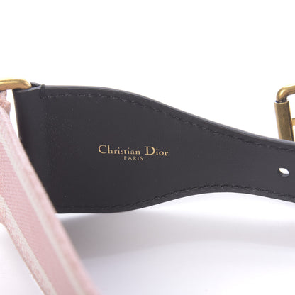 Christian Dior Canvas Embroidered Large Belt 90 36 Pink White 4 of 7