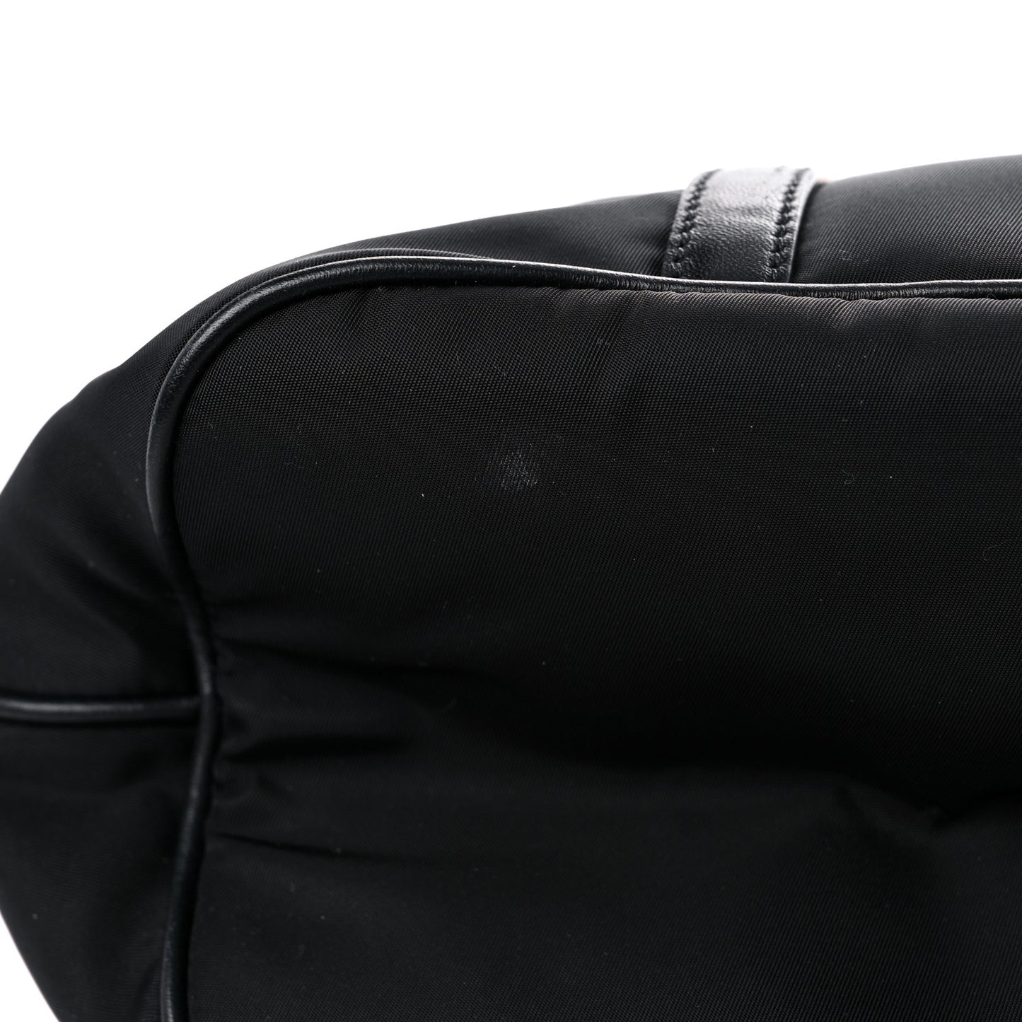 Tessuto Nylon Calfskin Shopping Tote Black