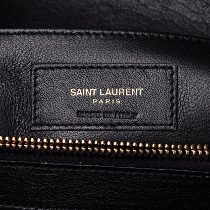Saint Laurent Sheepskin Matelasse Chevron Monogram Large College Satchel Black 7 of 12