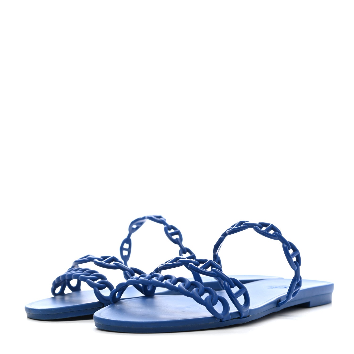 Hermes Rubber Chaine d'Ancre Rivage Sandals 39 Bleu Smalt 3 of 7