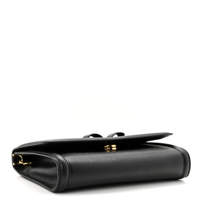 Salvatore Ferragamo Hammered Calfskin Vara Bow Mini Bag Black 4 of 9