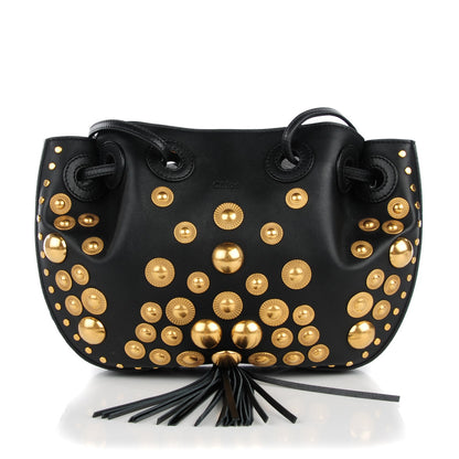 Chloe Lambskin Studded Small Inez Drawstring Bag Black 1 of 8