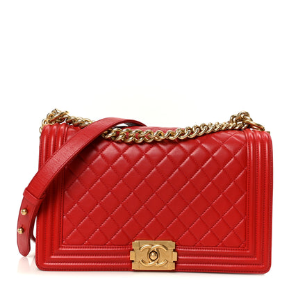 Chanel Lambskin Quilted New Medium Boy Flap Red 1 of 11