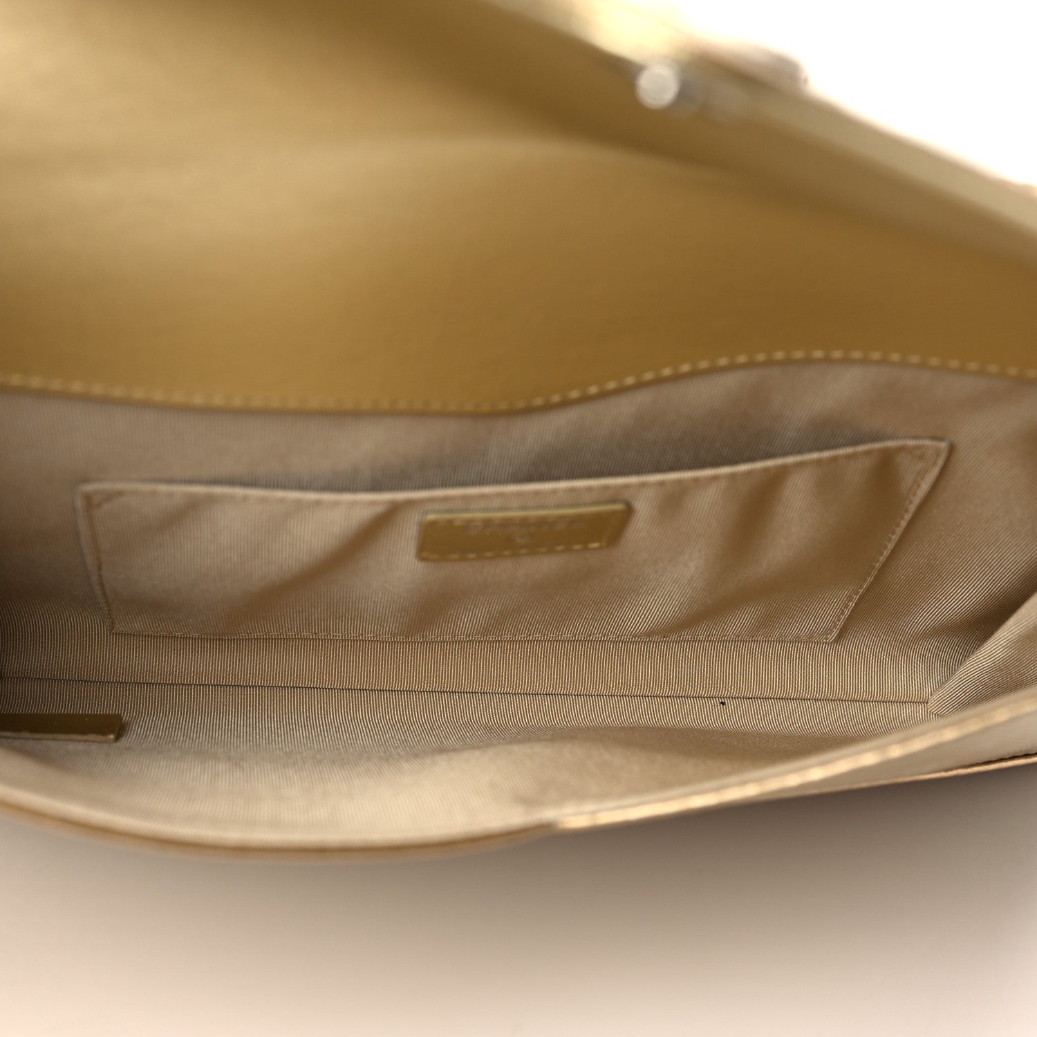 Chanel Metallic Lambskin Embossed Envelope Clutch Gold 5 of 8