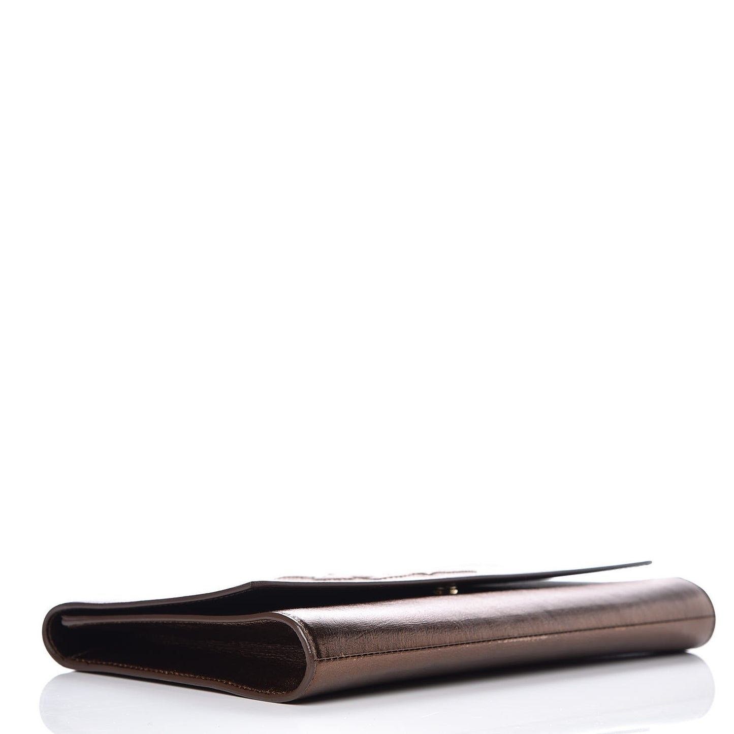 Metallic Calfskin Monogram Large Belle De Jour Clutch Bronze