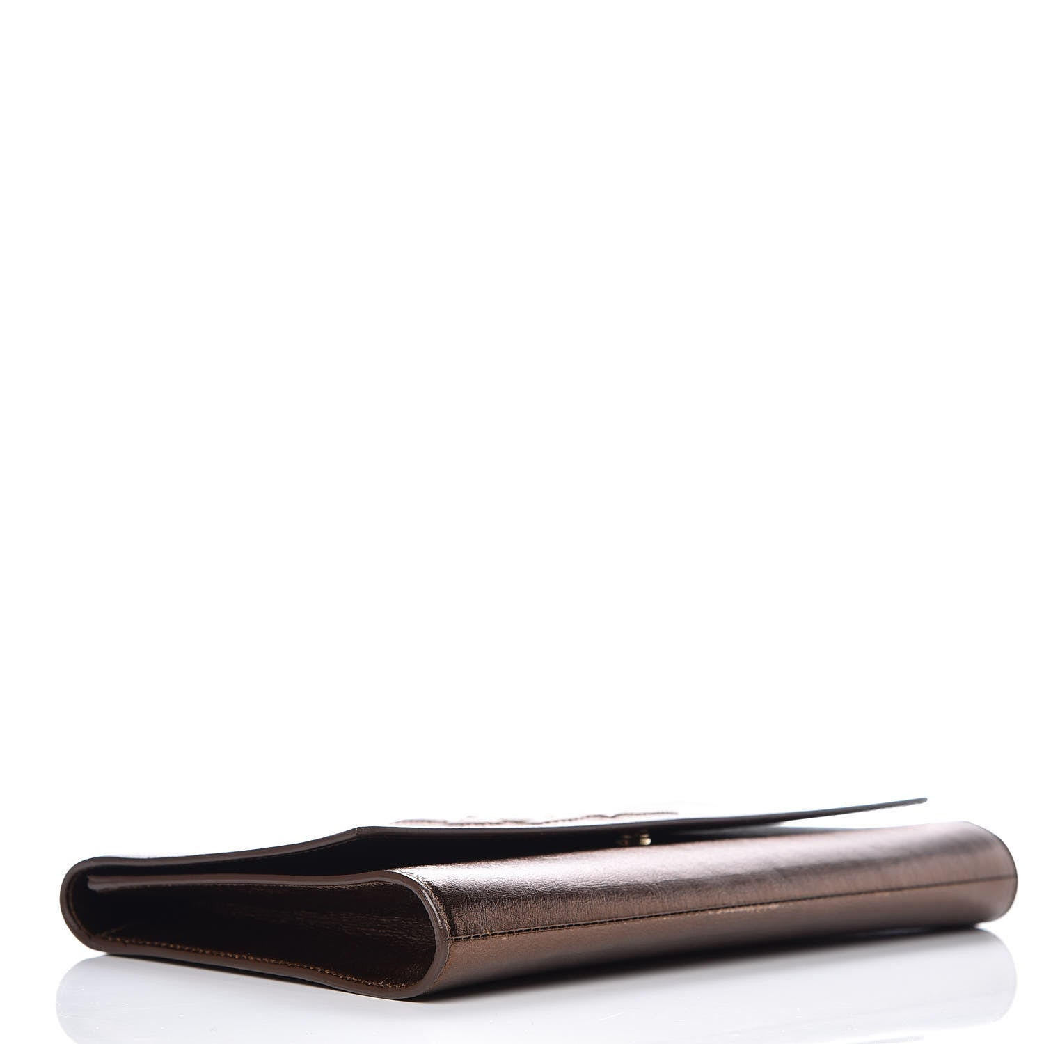 Saint Laurent Metallic Calfskin Monogram Large Belle De Jour Clutch Bronze 4 of 9