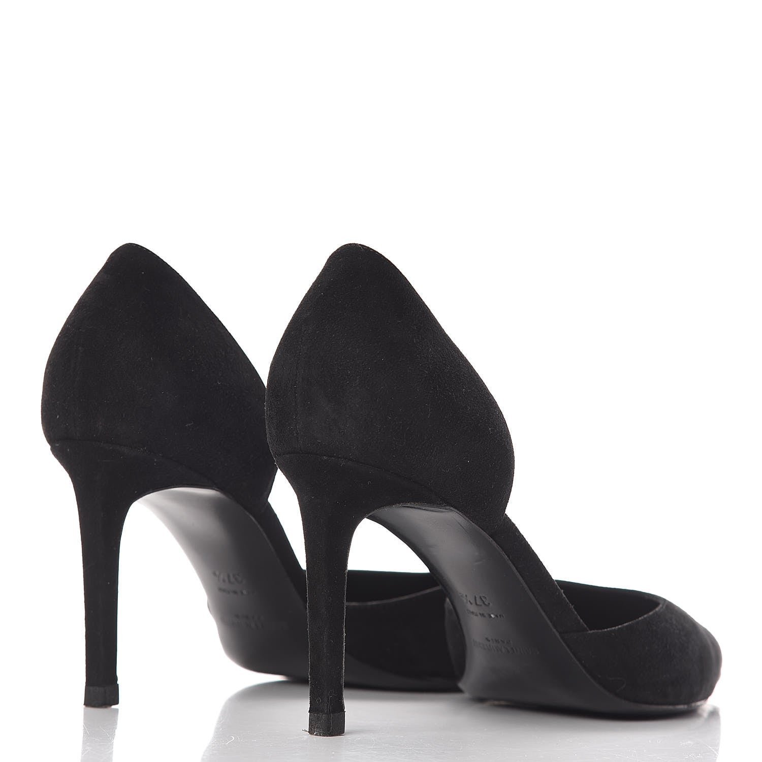 Saint Laurent Kid Scamosciato Classic Paris 80 Skinny Pumps 37.5 Black 4 of 14