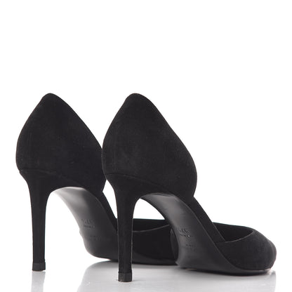 Saint Laurent Kid Scamosciato Classic Paris 80 Skinny Pumps 37.5 Black 4 of 14