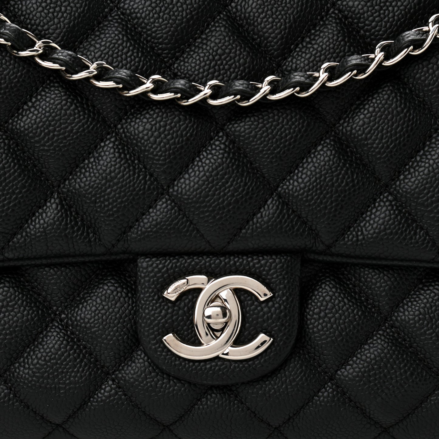 Caviar Quilted Jumbo Easy Flap Black