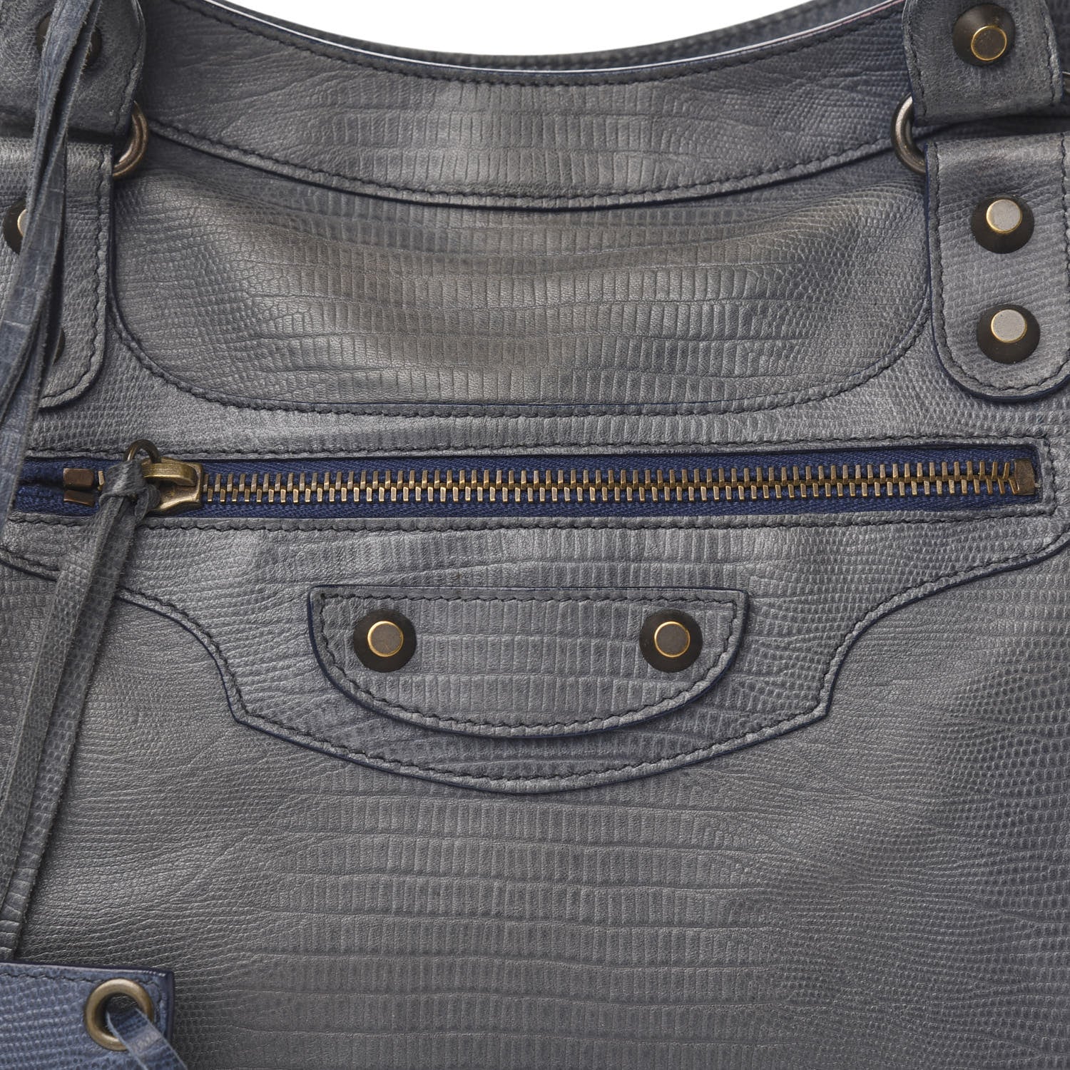 Balenciaga Agneau Classic Hardware Lizard Embossed City Dark Night 9 of 9