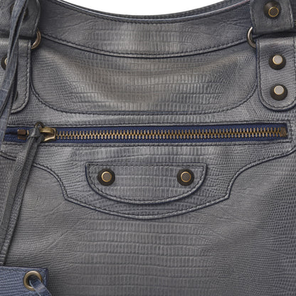 Balenciaga Agneau Classic Hardware Lizard Embossed City Dark Night 9 of 9