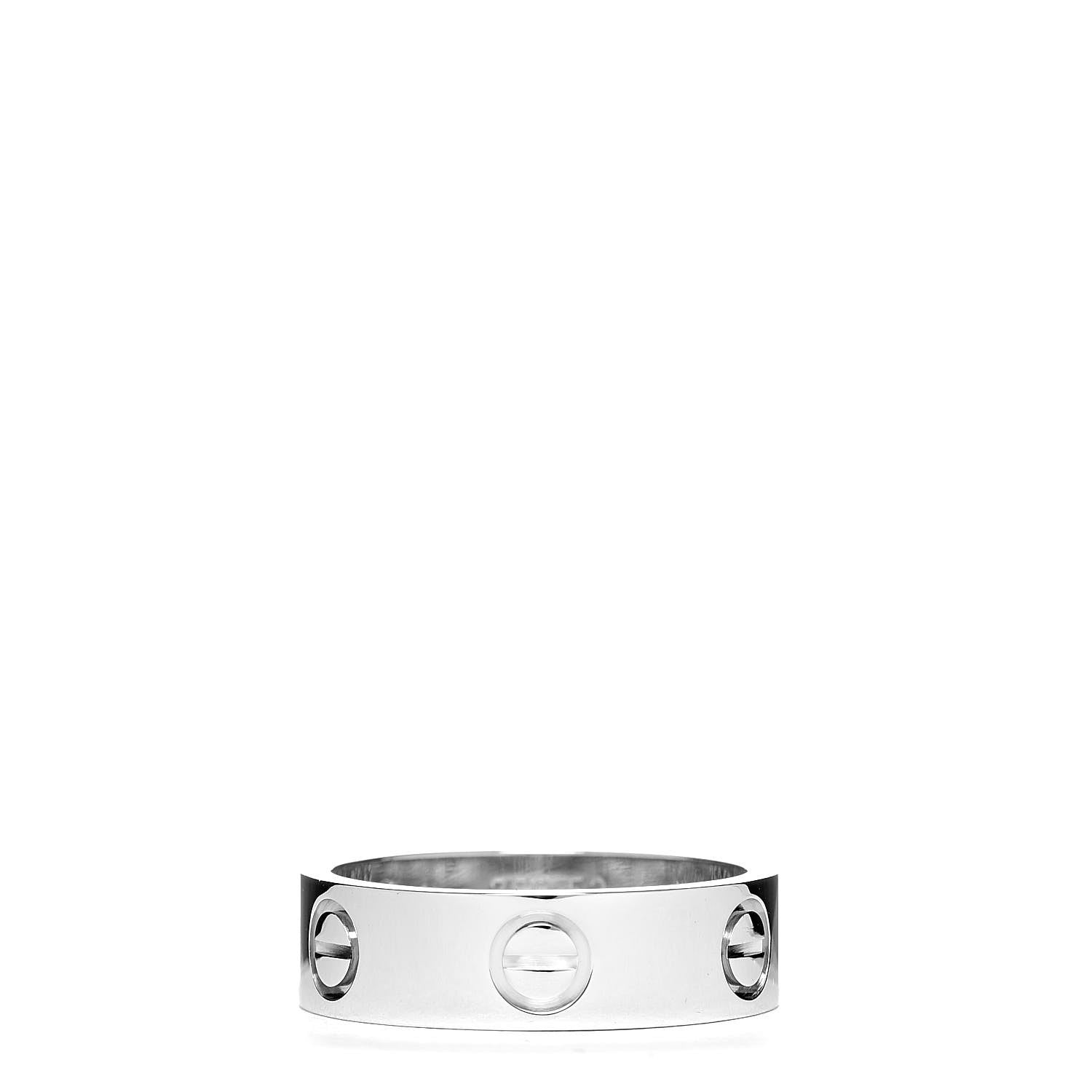 Cartier 18K White Gold 5.5mm LOVE Ring 52 6 1 of 5