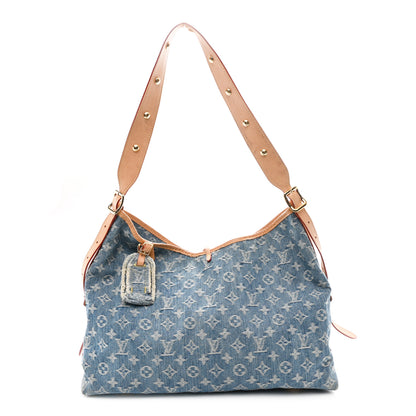 Louis Vuitton Monogram Denim CarryAll MM Blue 1 of 11