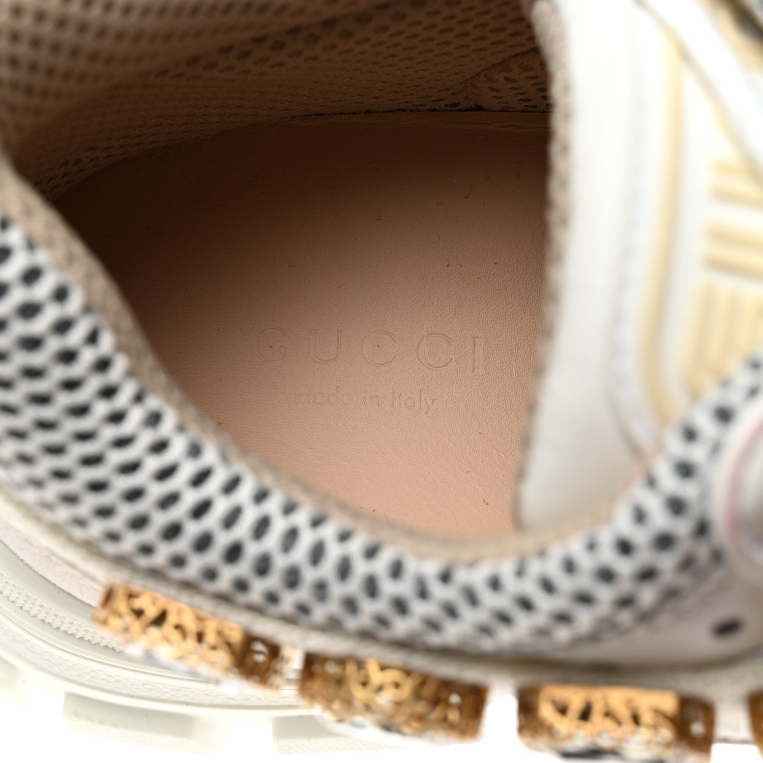 Gucci X SEGA Mesh Calfskin Suede Removable Crystals Womens Flashtrek Sneakers 38.5 Great White 6 of 8