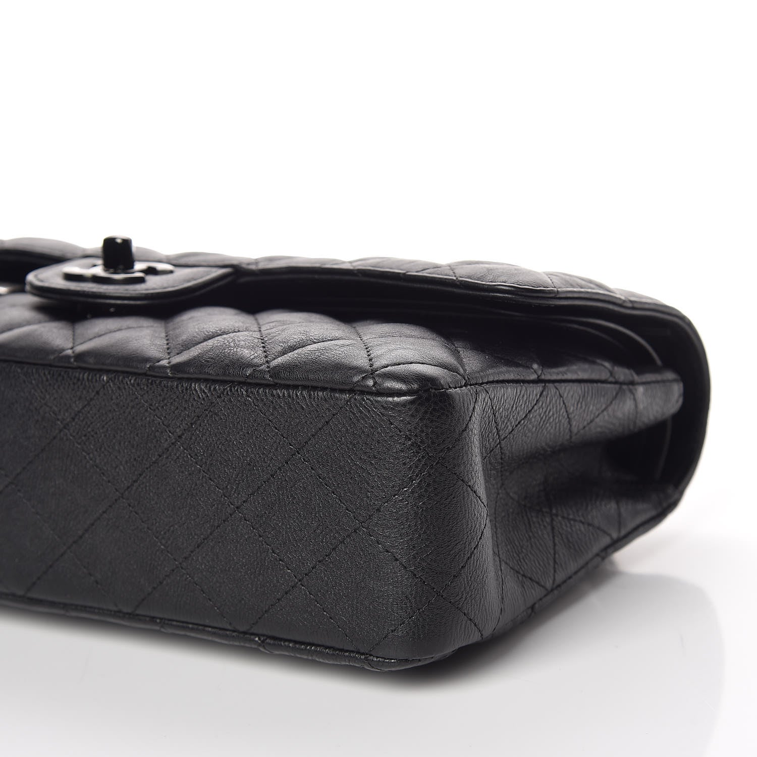 Chanel Crumpled Calfskin Quilted Medium Double Flap So Black 9 of 10