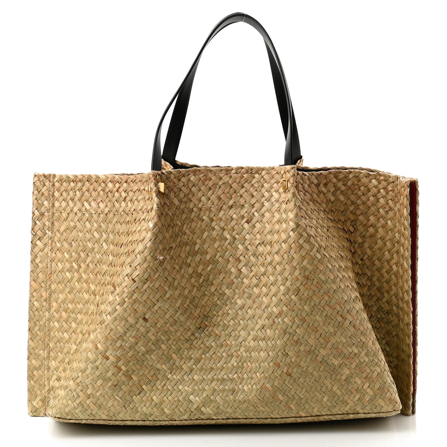 Raffia Large Vlogo Escape Shopper Natural Black Rouge