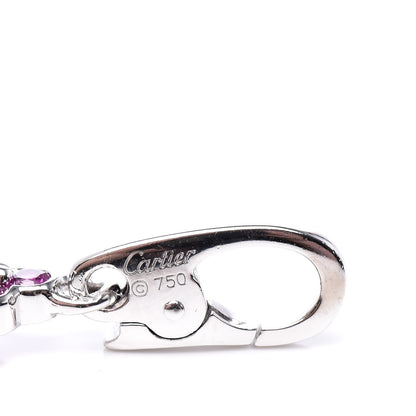 Cartier 18K White Gold Diamond Pink Sapphire Cross Charm 4 of 5