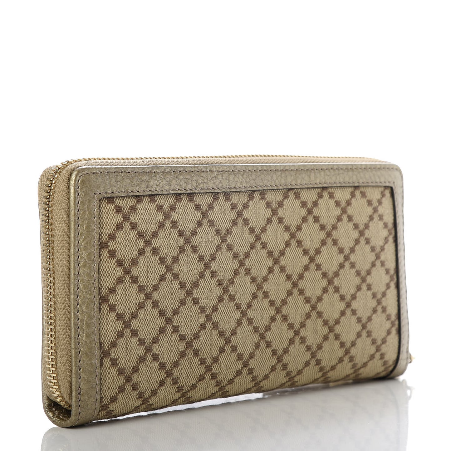 Diamante Bamboo Tassel Zip Around Wallet Gold