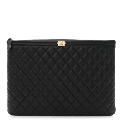 Chanel Caviar Quilted Large Boy Cosmetic Case Black Black 1 of 7