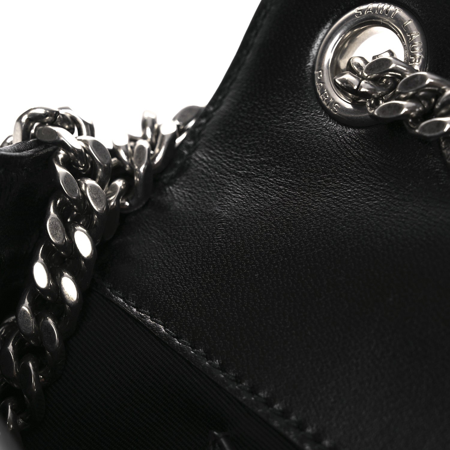 Saint Laurent Lambskin Chevron Quilted Small Loulou Black 13 of 13