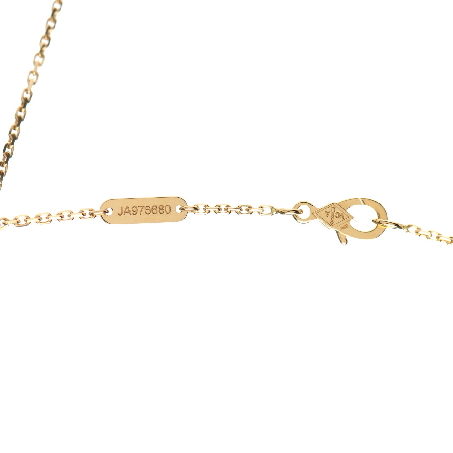 18K Yellow Gold Carnelian Vintage Alhambra Pendant Necklace