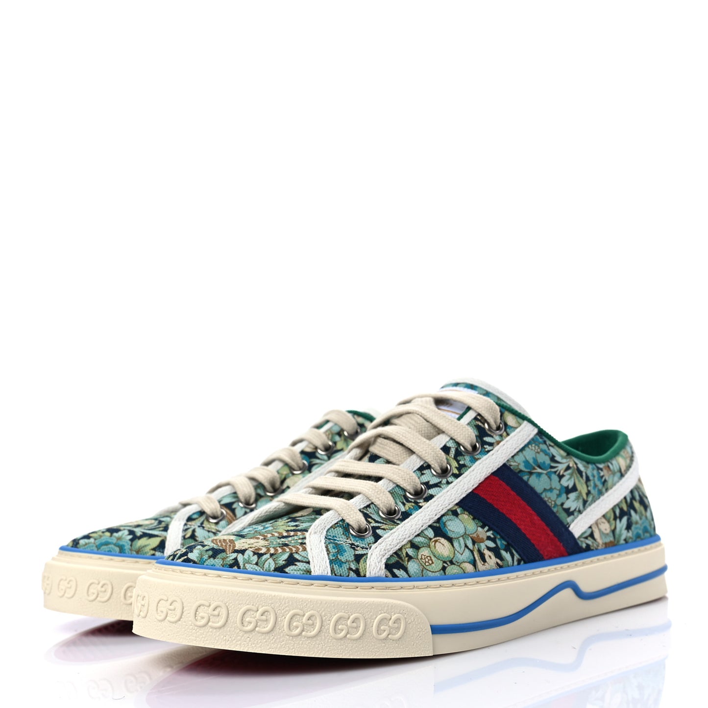X LIBERTY OF LONDON Canvas Web Floral Print Womens 1977 Tennis Sneakers 39 Carta Acquamarine Navy Mystic White